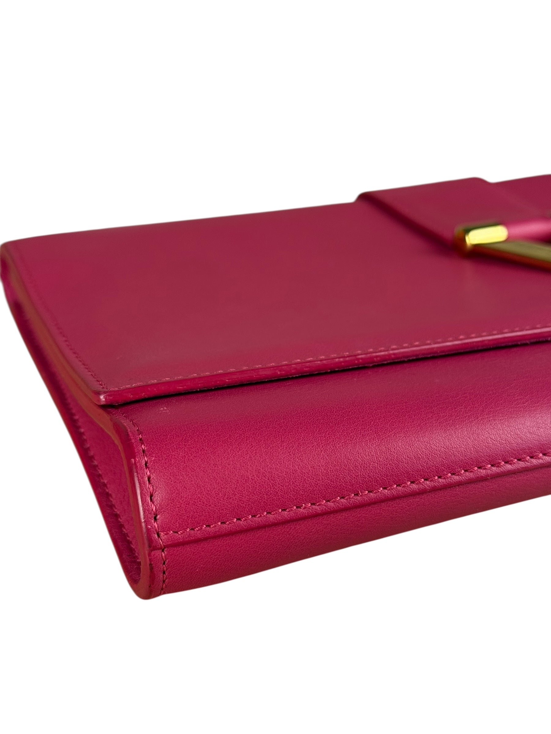Saint Laurent Pink Leather Y Ligne Clutch