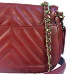 Chanel Burgundy Chevron-Quilted Leather Flap Crossbody 2018
