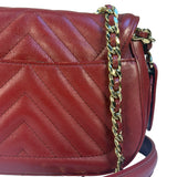 Chanel Burgundy Chevron-Quilted Leather Flap Crossbody 2018