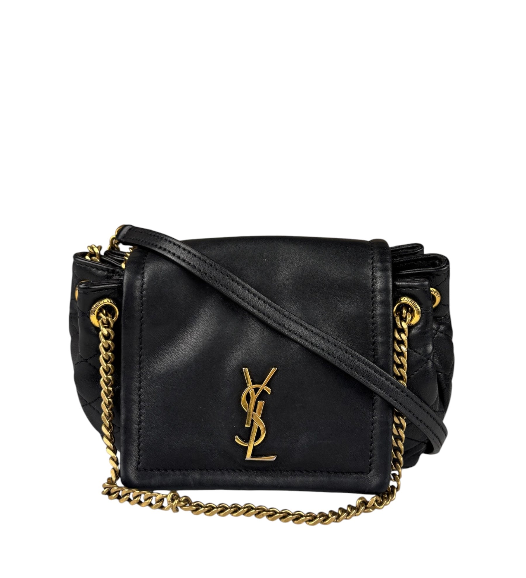 Saint Laurent Black Nolita Matelasse Leather Shoulder Bag