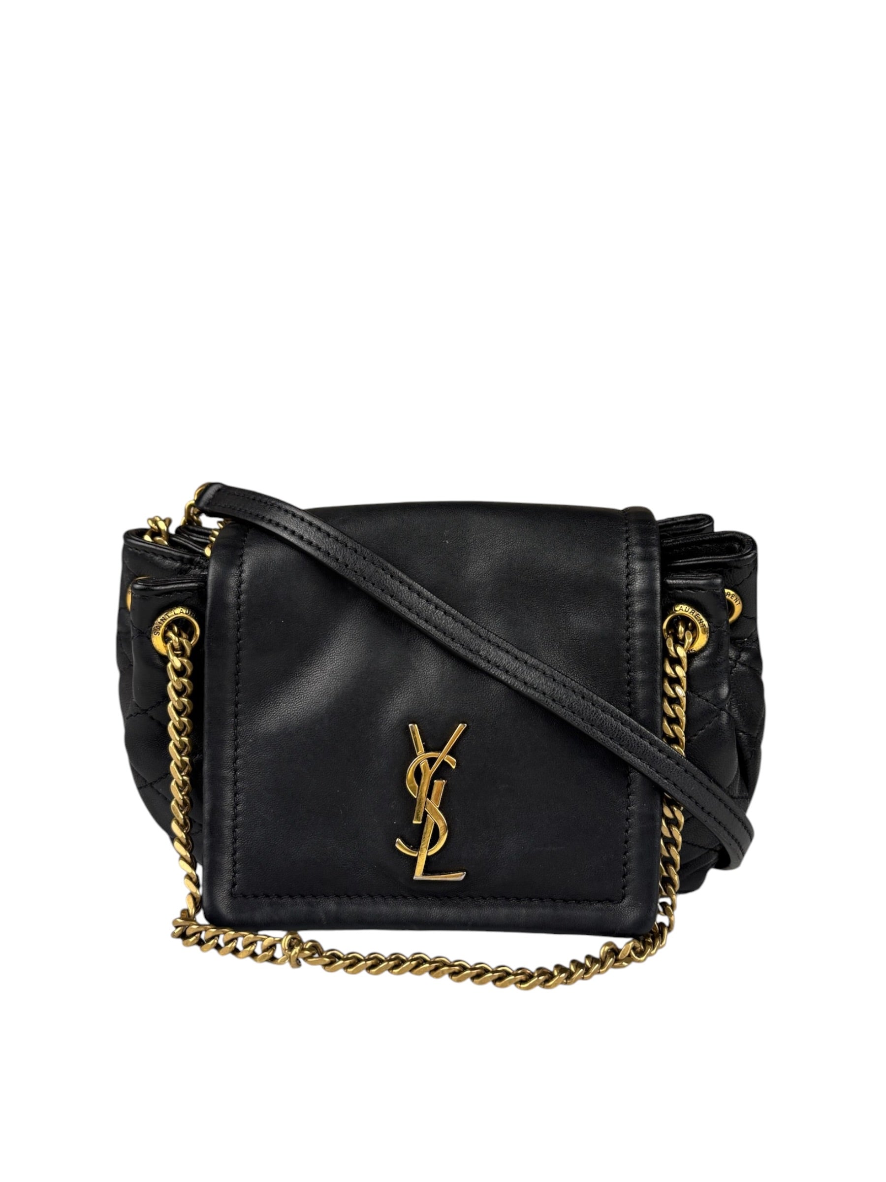 Saint Laurent Black Nolita Matelasse Leather Shoulder Bag