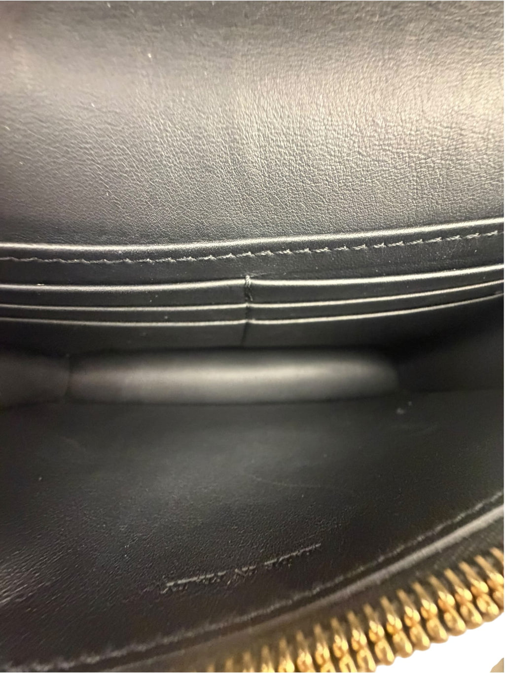 Burberry Black Leather House Check Flap Wallet On Chain