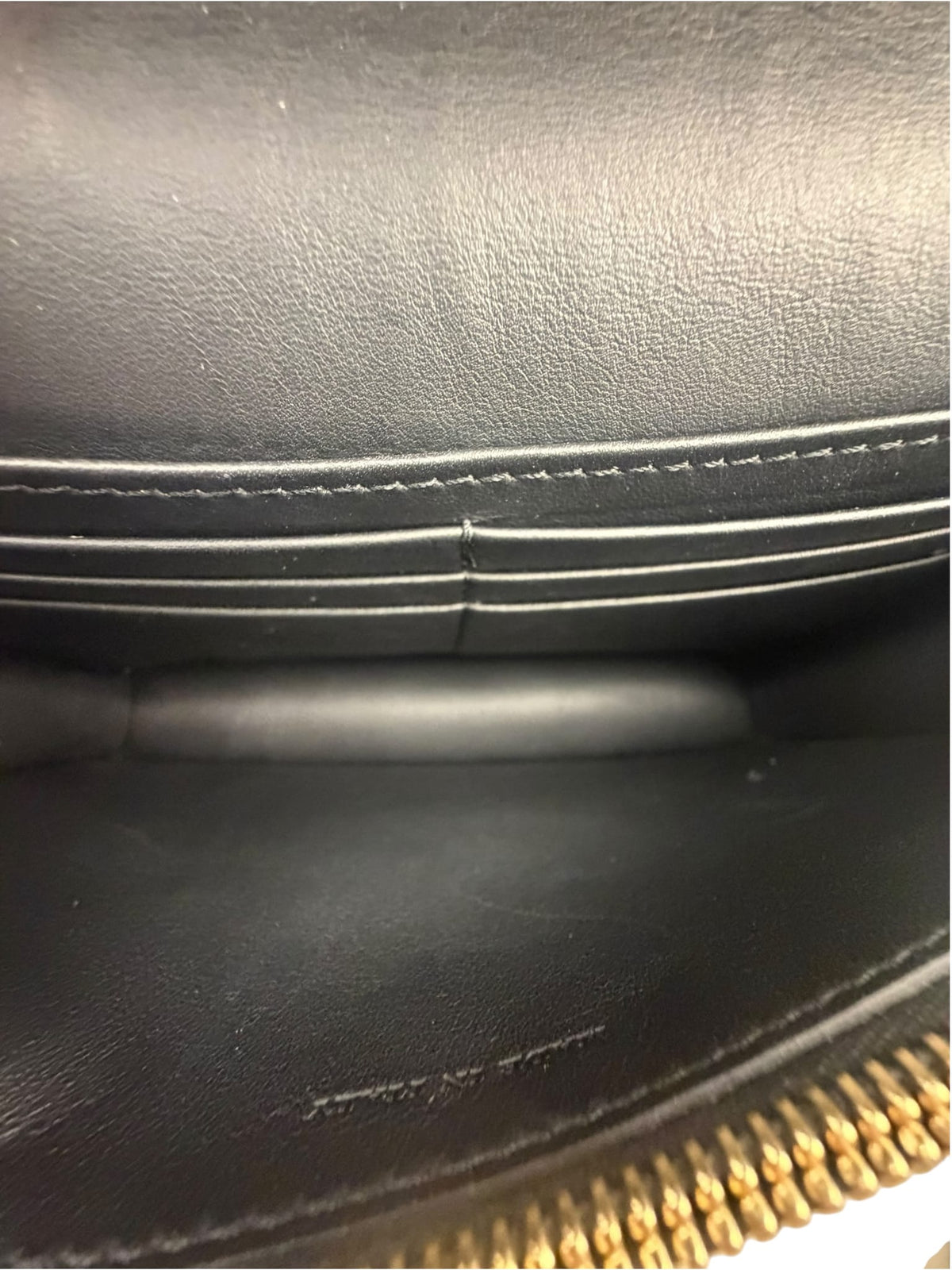 Burberry Black Leather House Check Flap Wallet On Chain