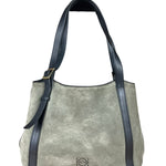 Loewe Suede Anagram Shoulder Tote Olive