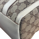 Gucci Bicolor Leather Trim Canvas GG Monogram Shoulder Bag