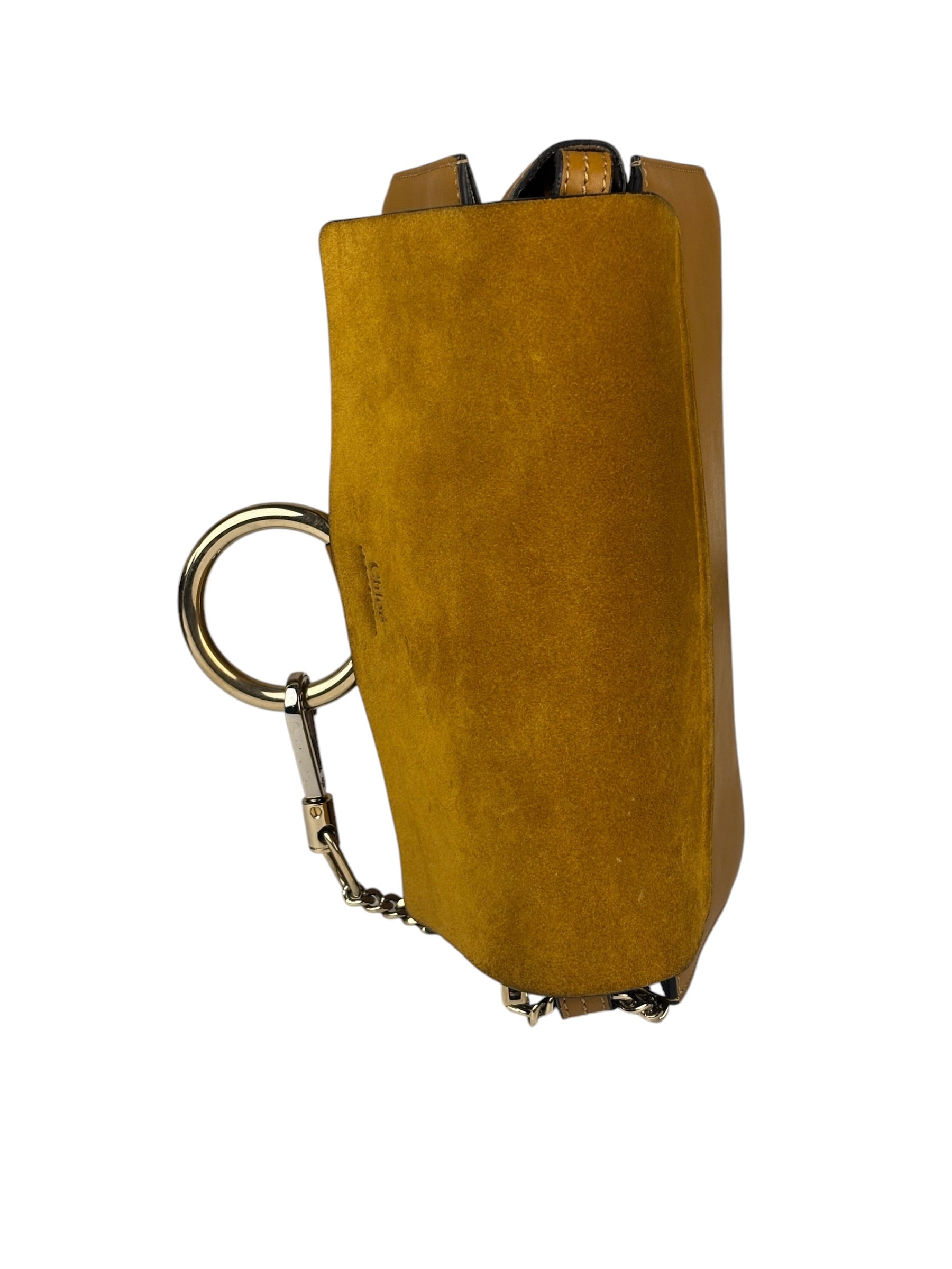 Chloe Mustard Yellow Leather/Suede Faye Bag