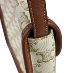 Celine White Leather Macadam Nano Triomphe Besace Shoulder Bag