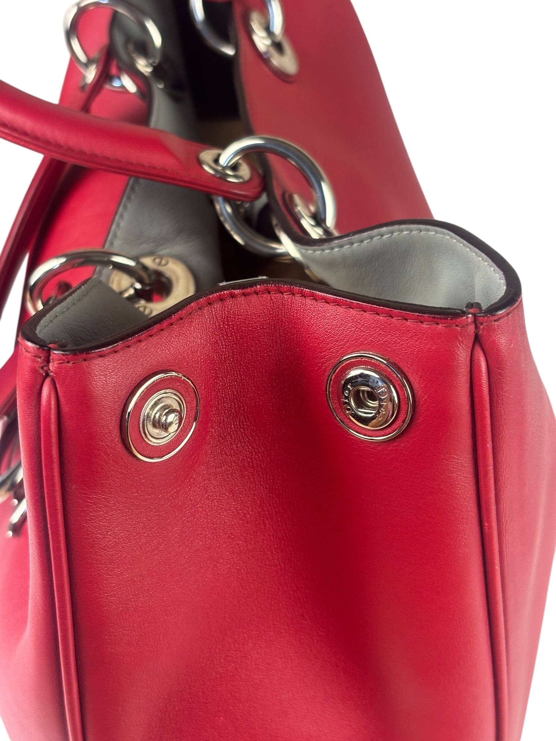 Christian Dior Red Leather Diorissimo Tote