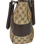 Gucci Brown Leather Trim GG Supreme Shoulder Bag