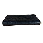 Christian Dior Vintage Black Quilted Leather Zippy Wallet