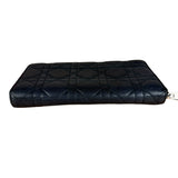 Christian Dior Vintage Black Quilted Leather Zippy Wallet
