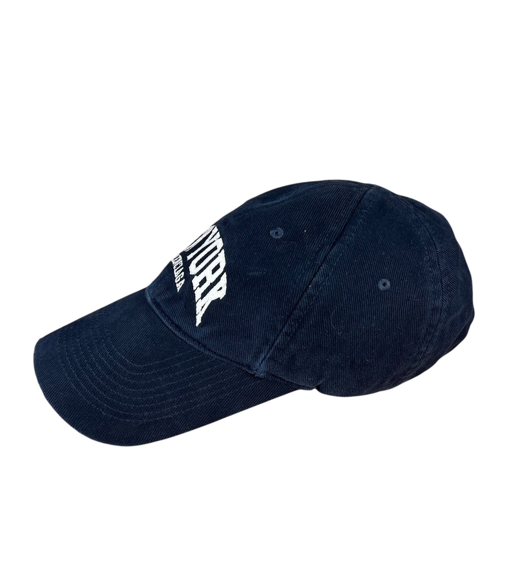 Balenciaga Navy Embroidered New York Cap
