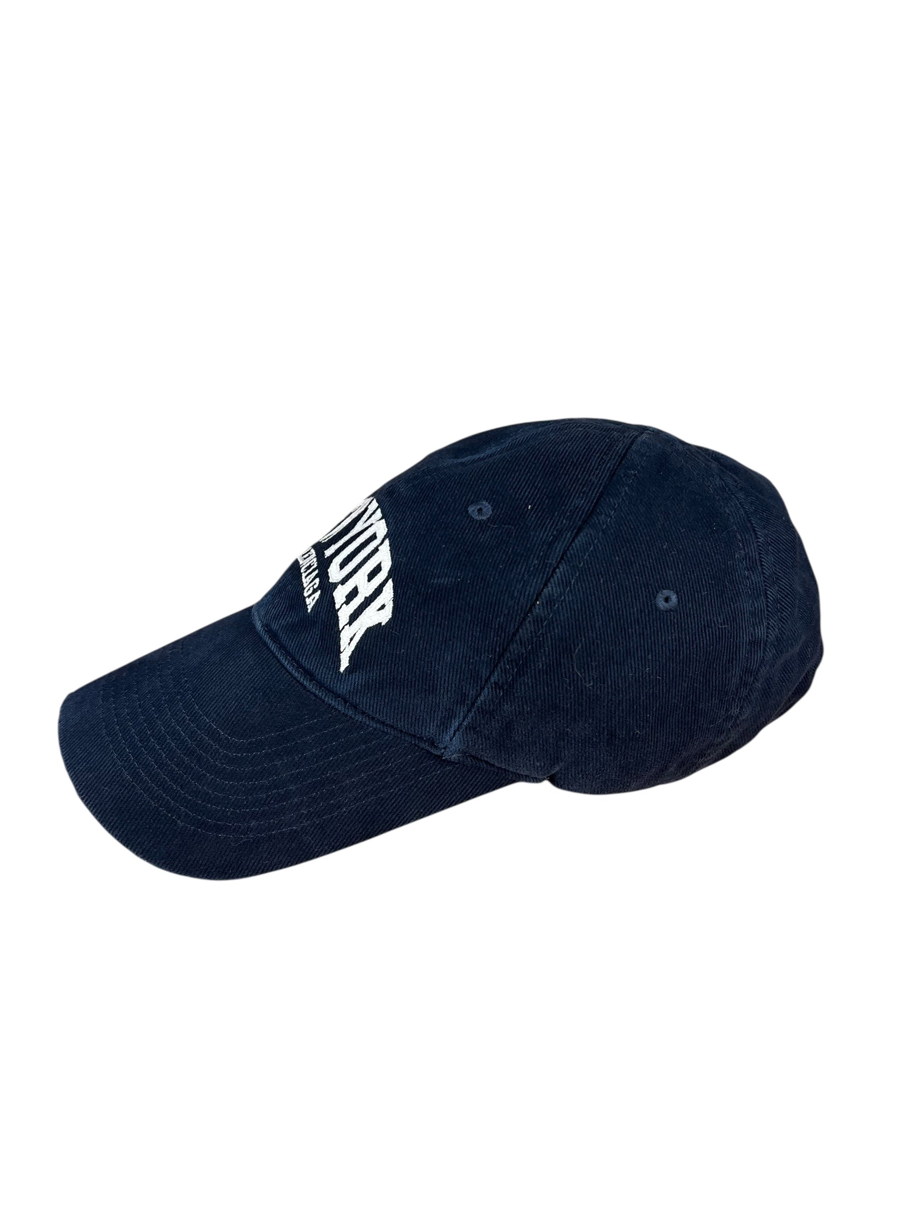 Balenciaga Navy Embroidered New York Cap