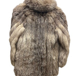 Vintage Accency Neutral-Toned Fox Fur Coat
