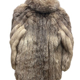 Vintage Accency Neutral-Toned Fox Fur Coat