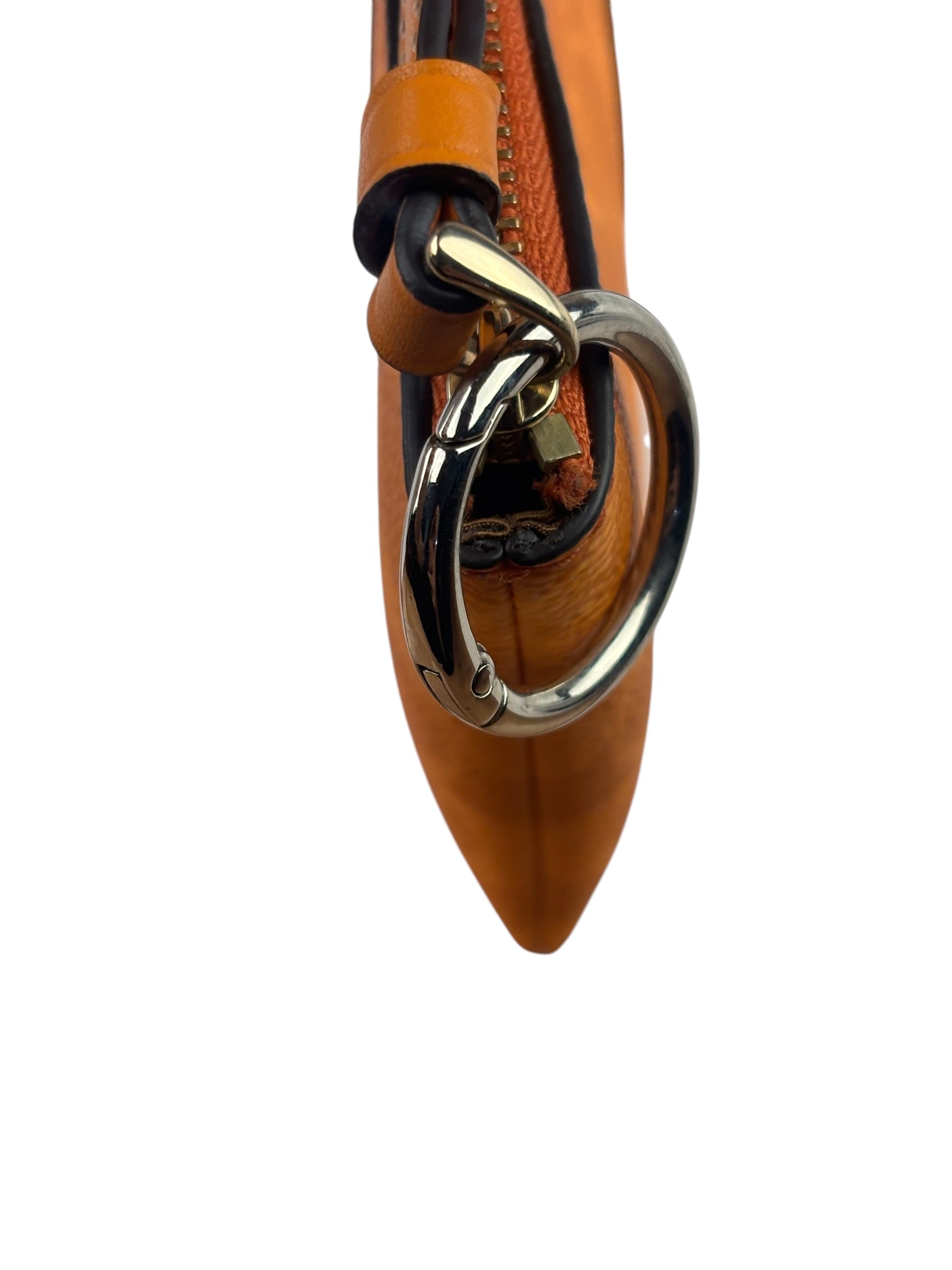 Coach Orange Leather Corner Zip Wristlet