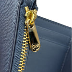 Christian Dior Navy Leather Tri-Fold Compact Wallet