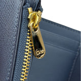 Christian Dior Navy Leather Tri-Fold Compact Wallet