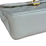 Chanel White Calfskin Square Mini Flap 1994