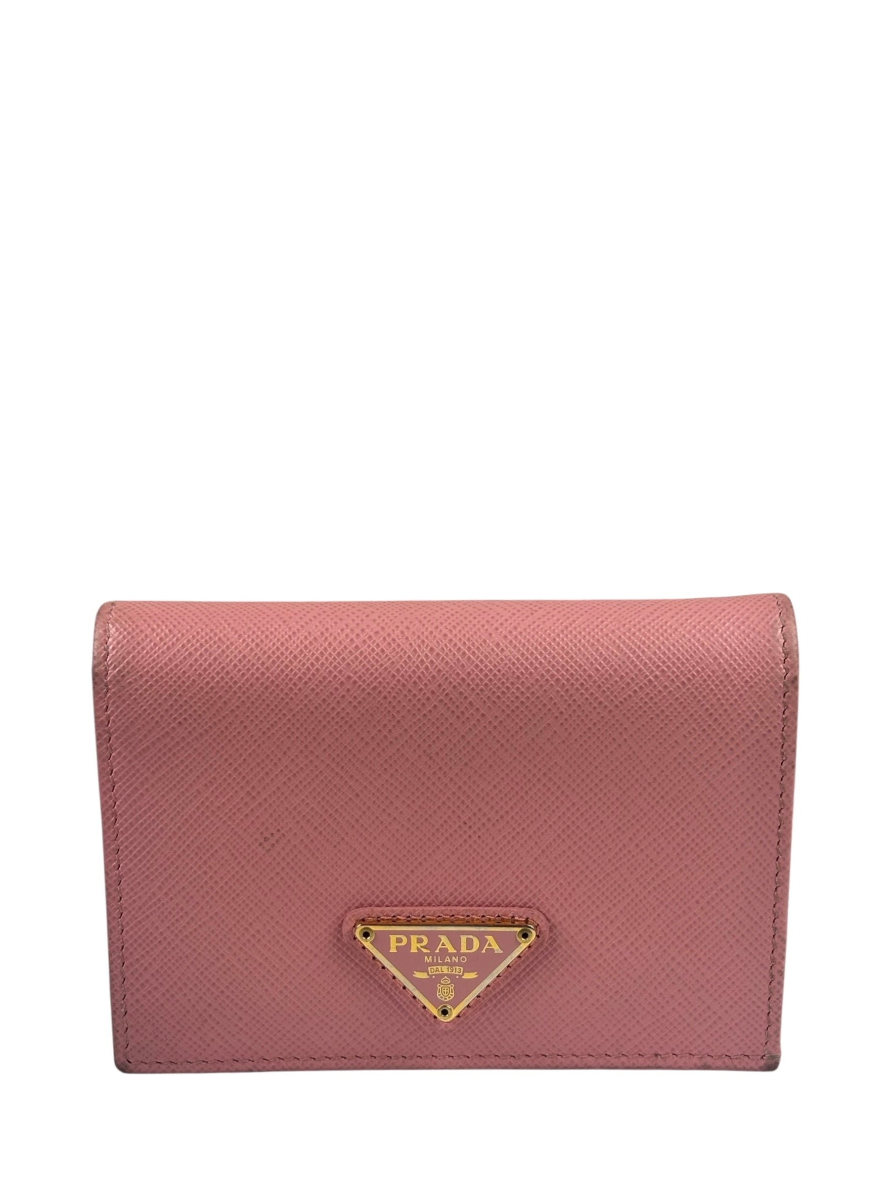 Prada Pink Saffiano Leather Wallet