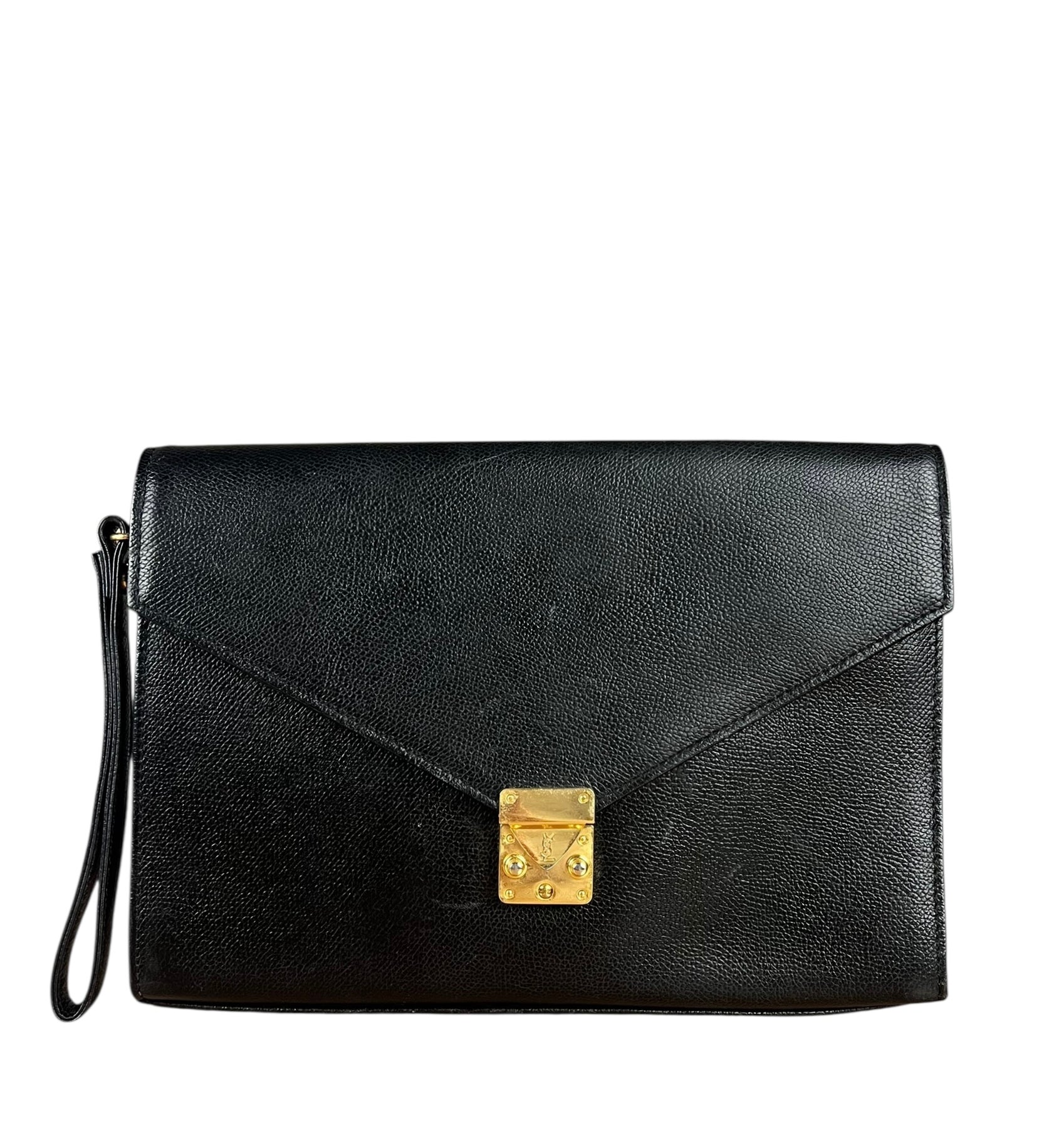 Saint Laurent Vintage Leather Envelope Clutch