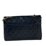 Chanel Vintage Navy Quilted Lambskin Flap Bag 1989