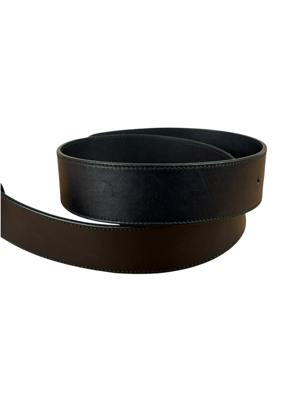 Gucci Black Leather GG Buckle Belt