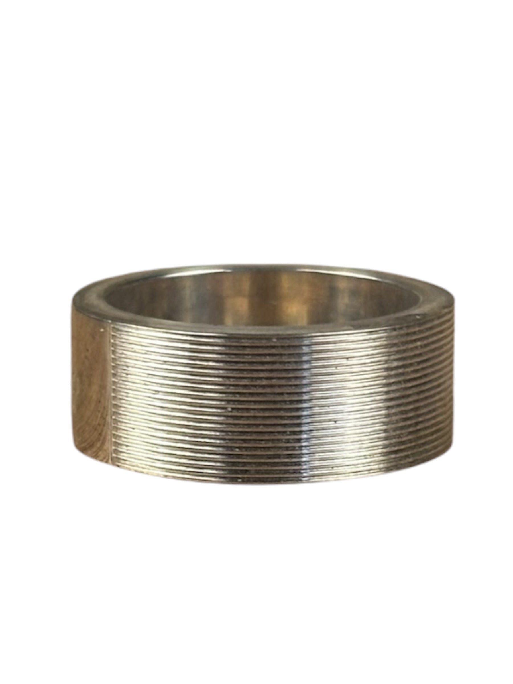 Gucci Silver Wide Flat Subtle Brushed Ring