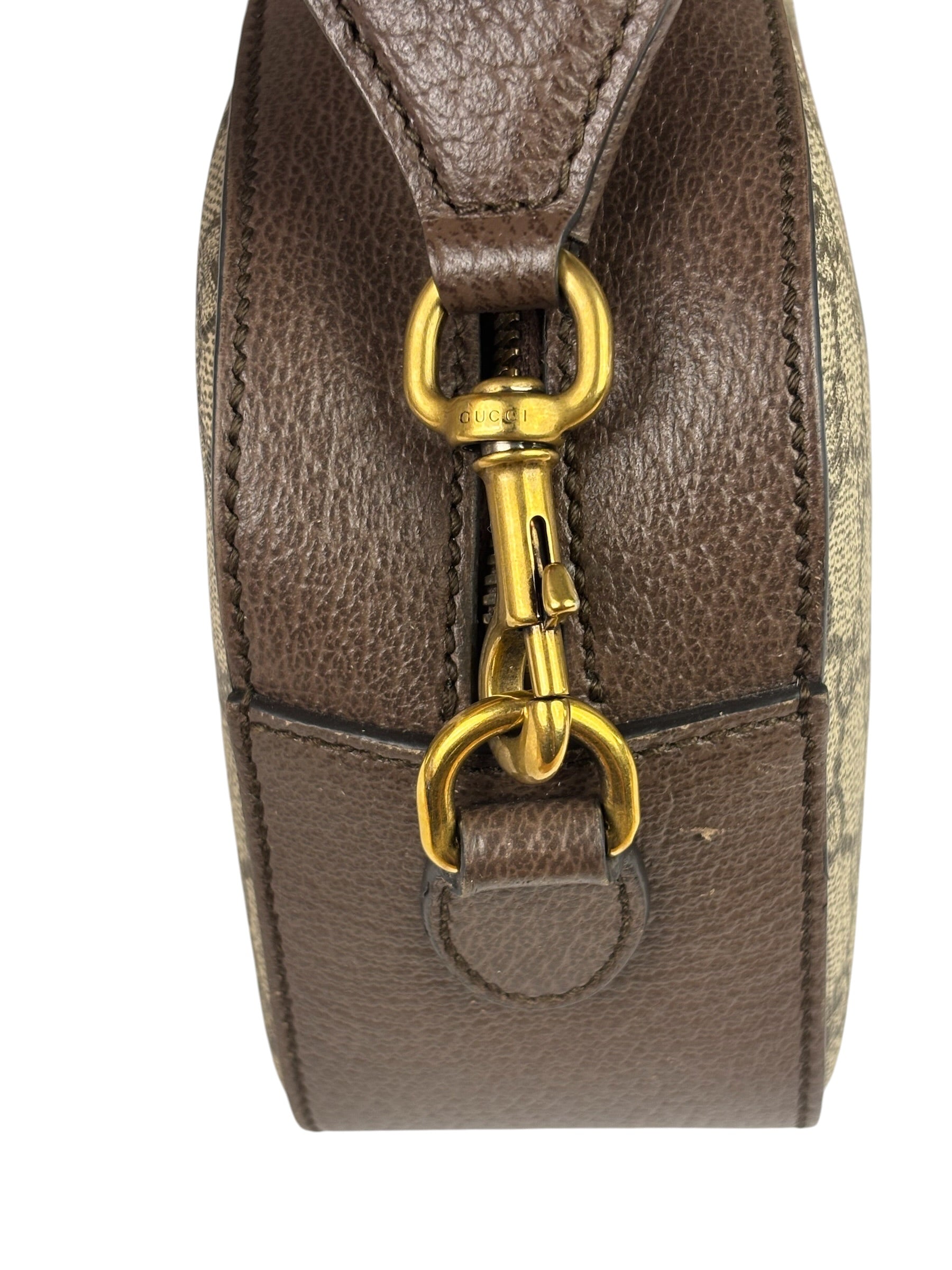 Gucci Beige GG Supreme Ophidia Camera Bag
