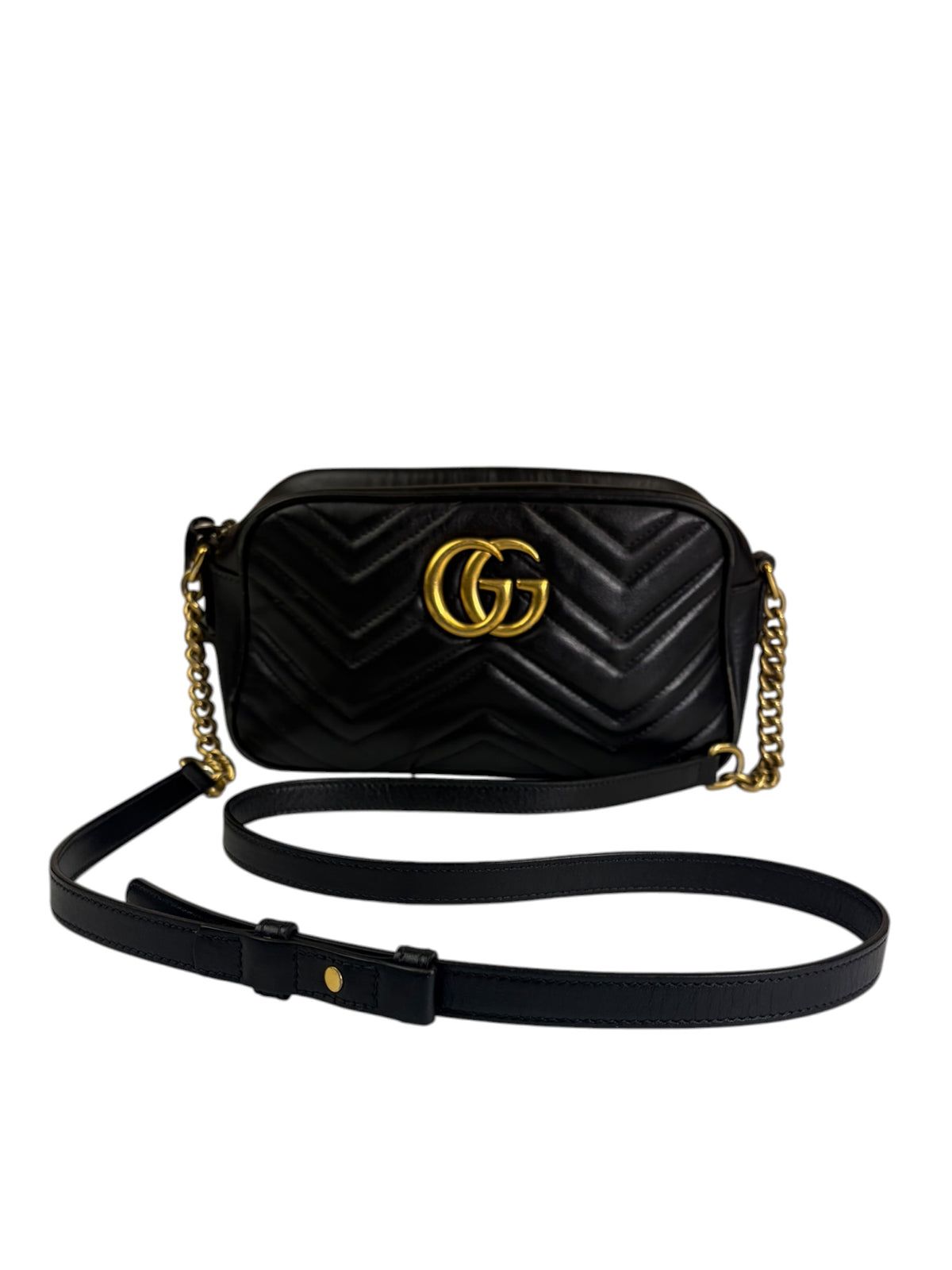 Gucci Black Leather Mormont Matelassè Camera Bag