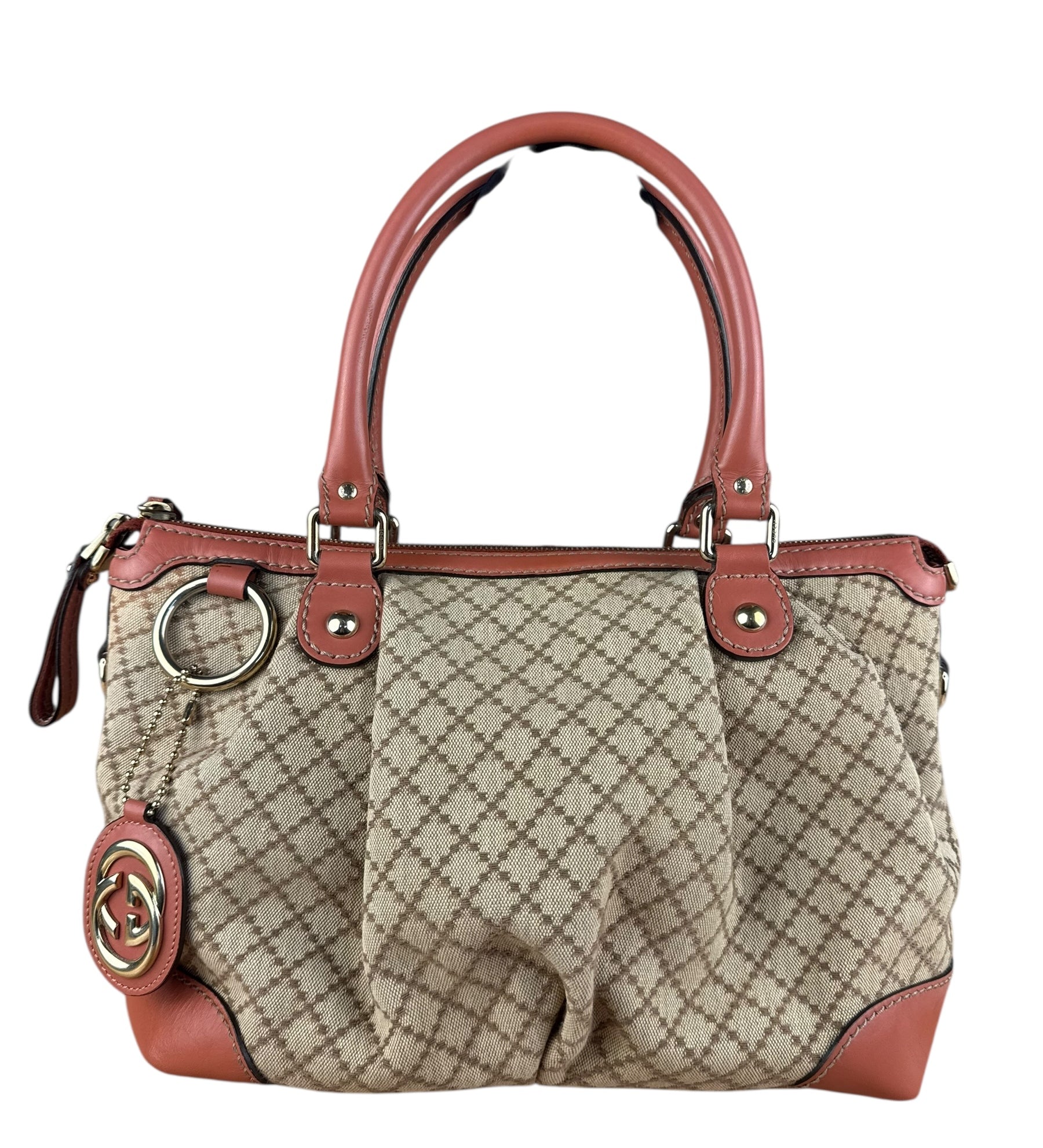 Gucci Sukey Diamante Canvas Top Handle Bag