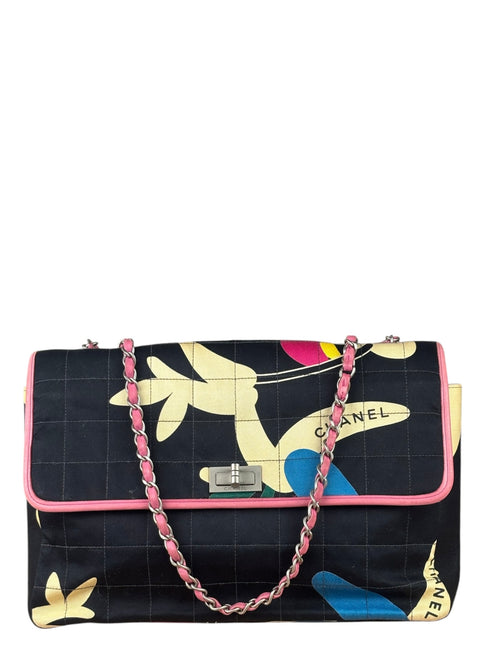 Chanel Colorblock Leather Trim Chocolate Bar 2.55 Chain Shoulder Bag 2000