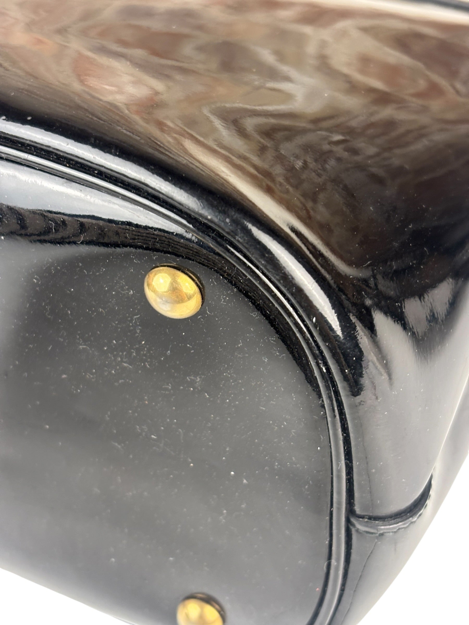 Gucci Vintage Black Patent Leather Tote