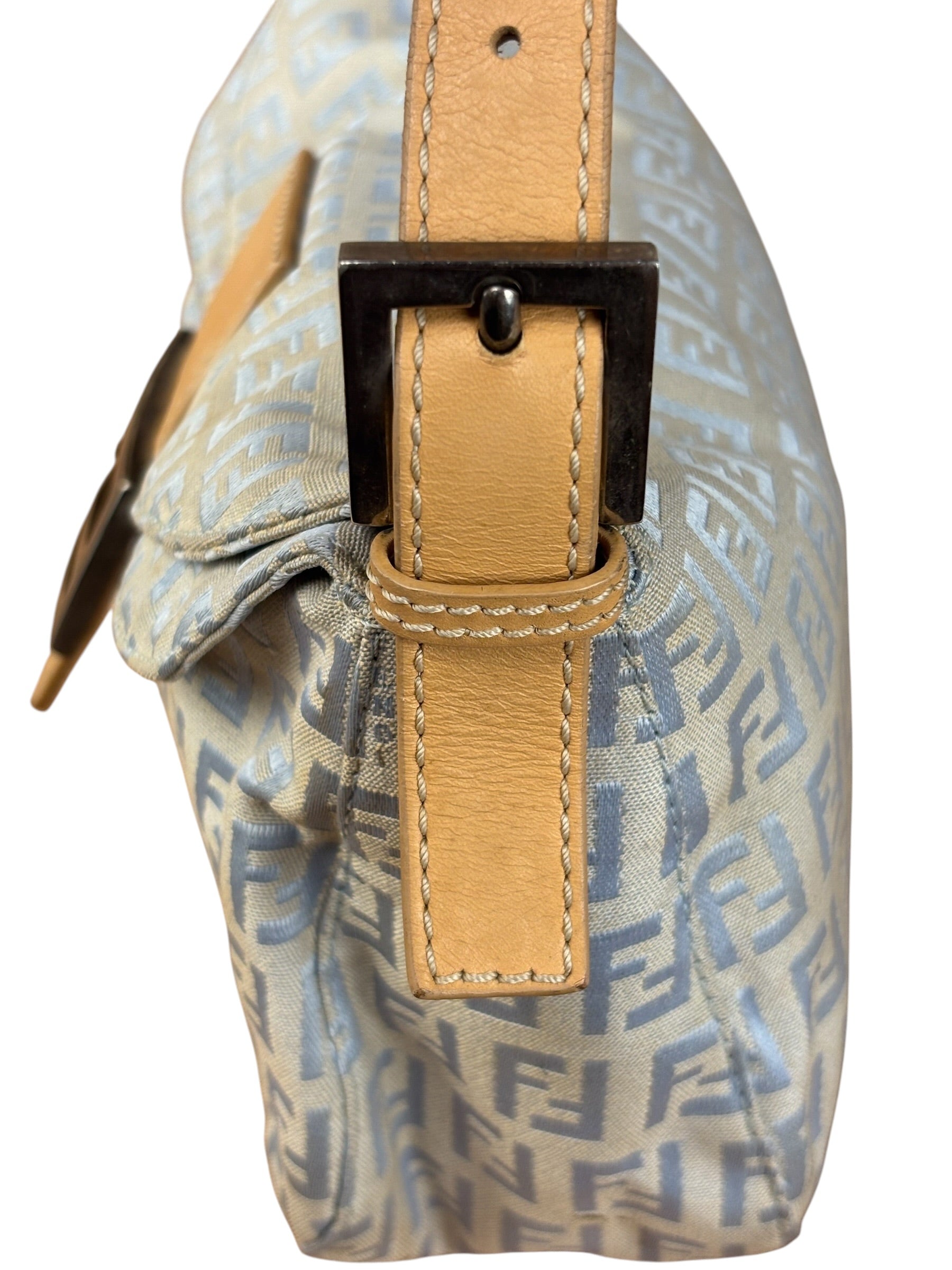 Fendi Vintage Blue Zucca Print Baguette