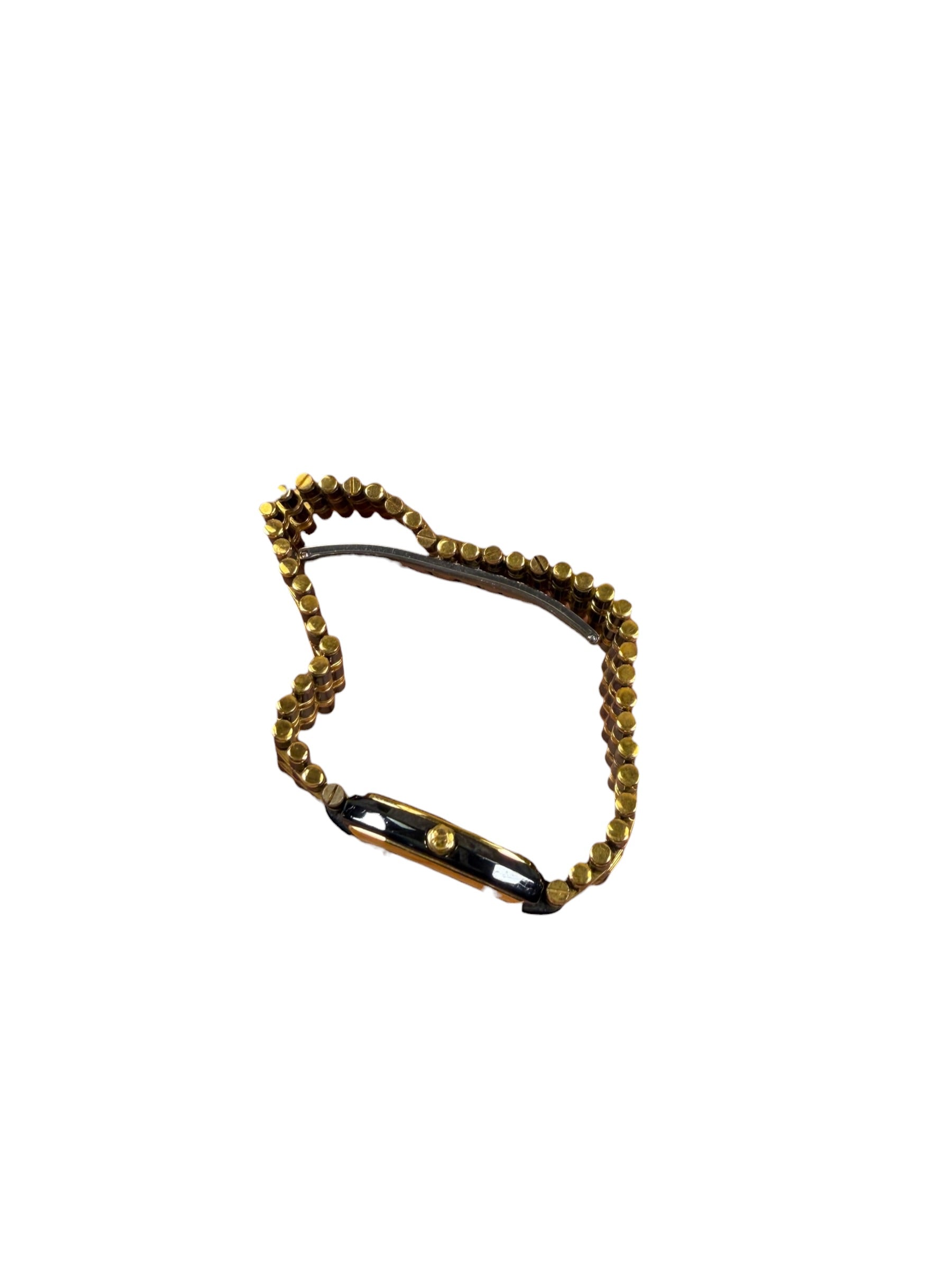Christian Dior White Dial Black & Gold Bar Link Band