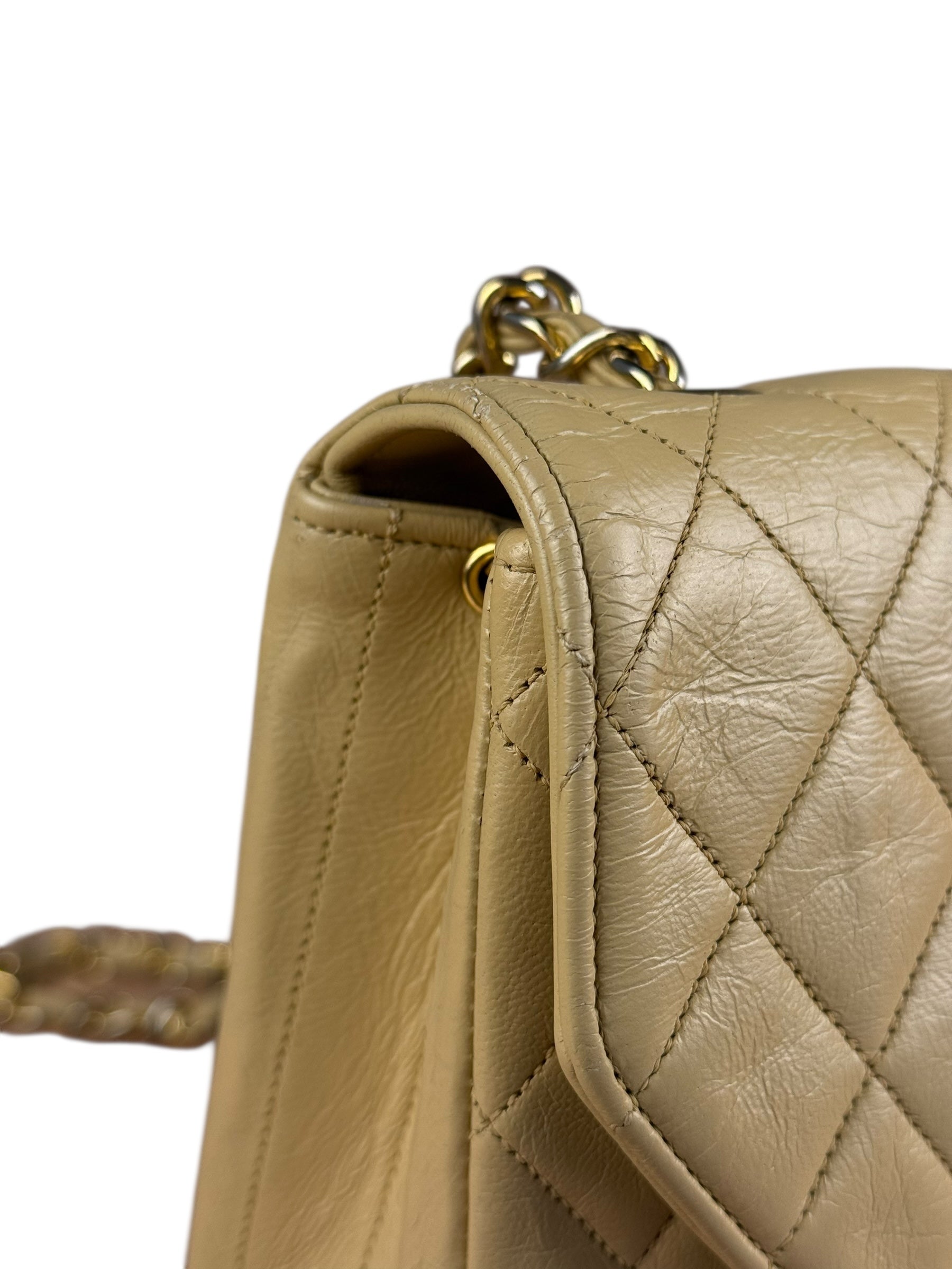 Chanel 1986 Beige Curved Flap Bag