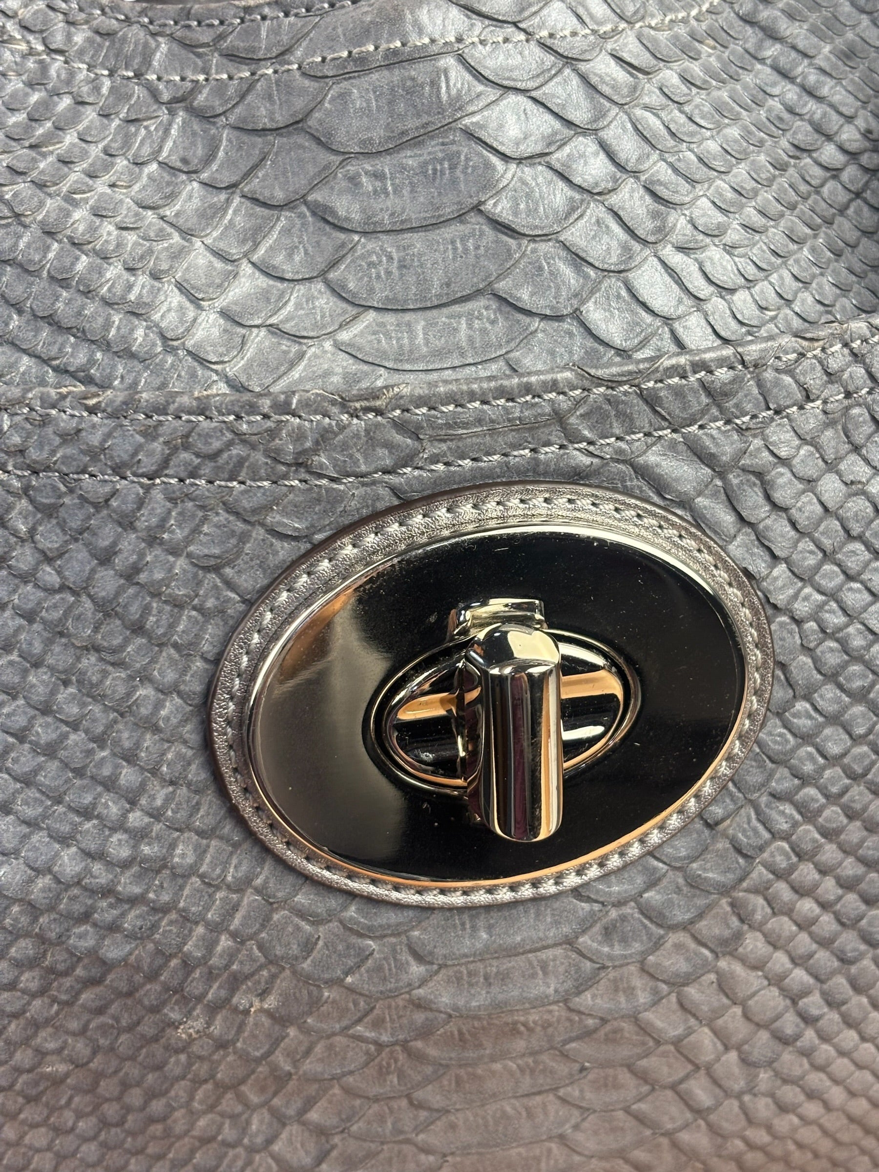 Coach Grey Pythonskin  Indy Babouska Two-Way Shoulder Bag