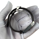 Gucci 7100M Silver Stick Square Dial Brown Strap
