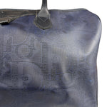 Christian Dior Vintage Navy Coated Canvas Boston Bag