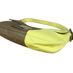 Fendi Yellow Wave Buckle Leather Baguette