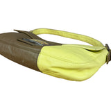 Fendi Yellow Wave Buckle Leather Baguette