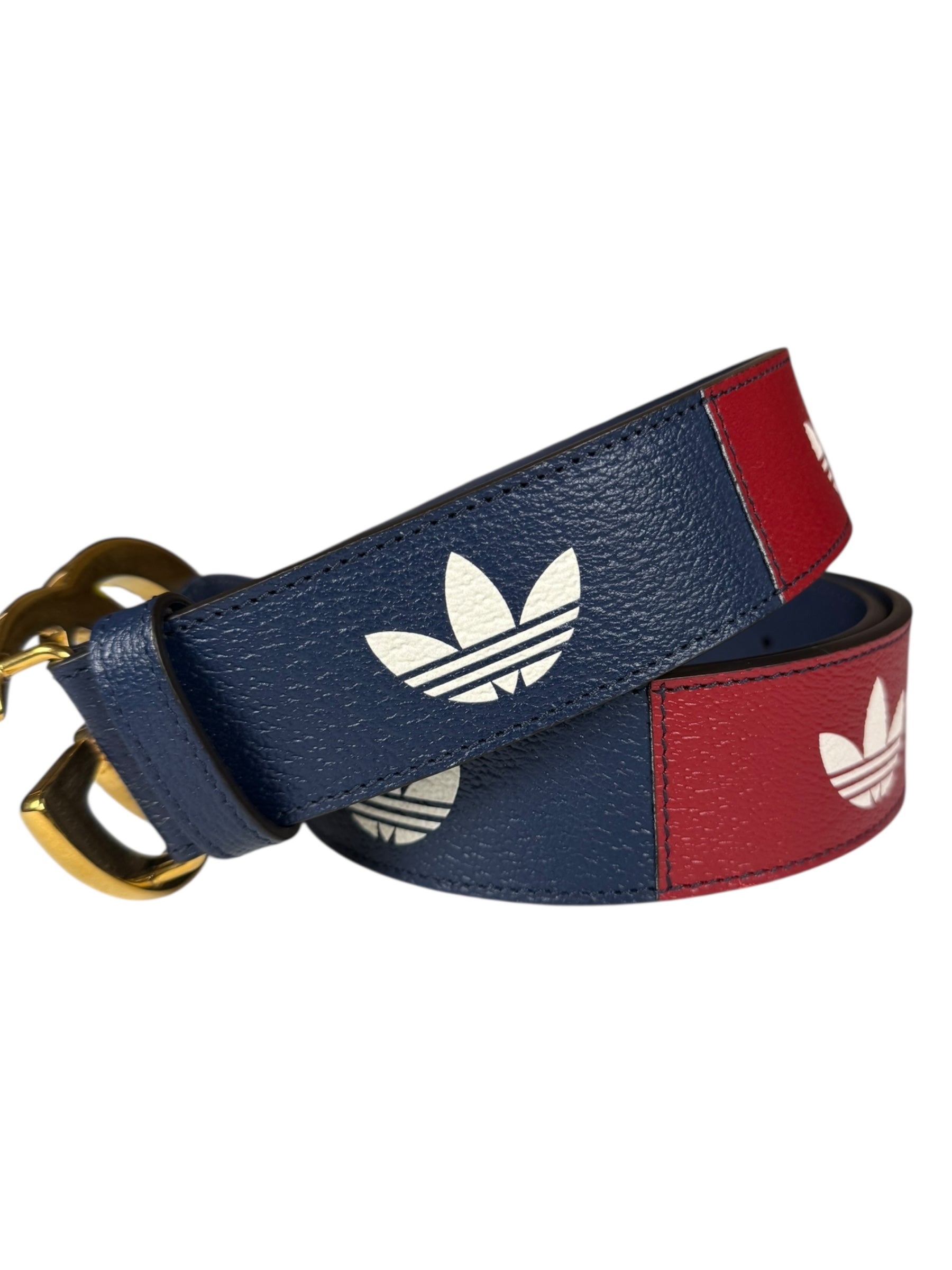 Gucci x Adidas Leather Belt Navy/Red