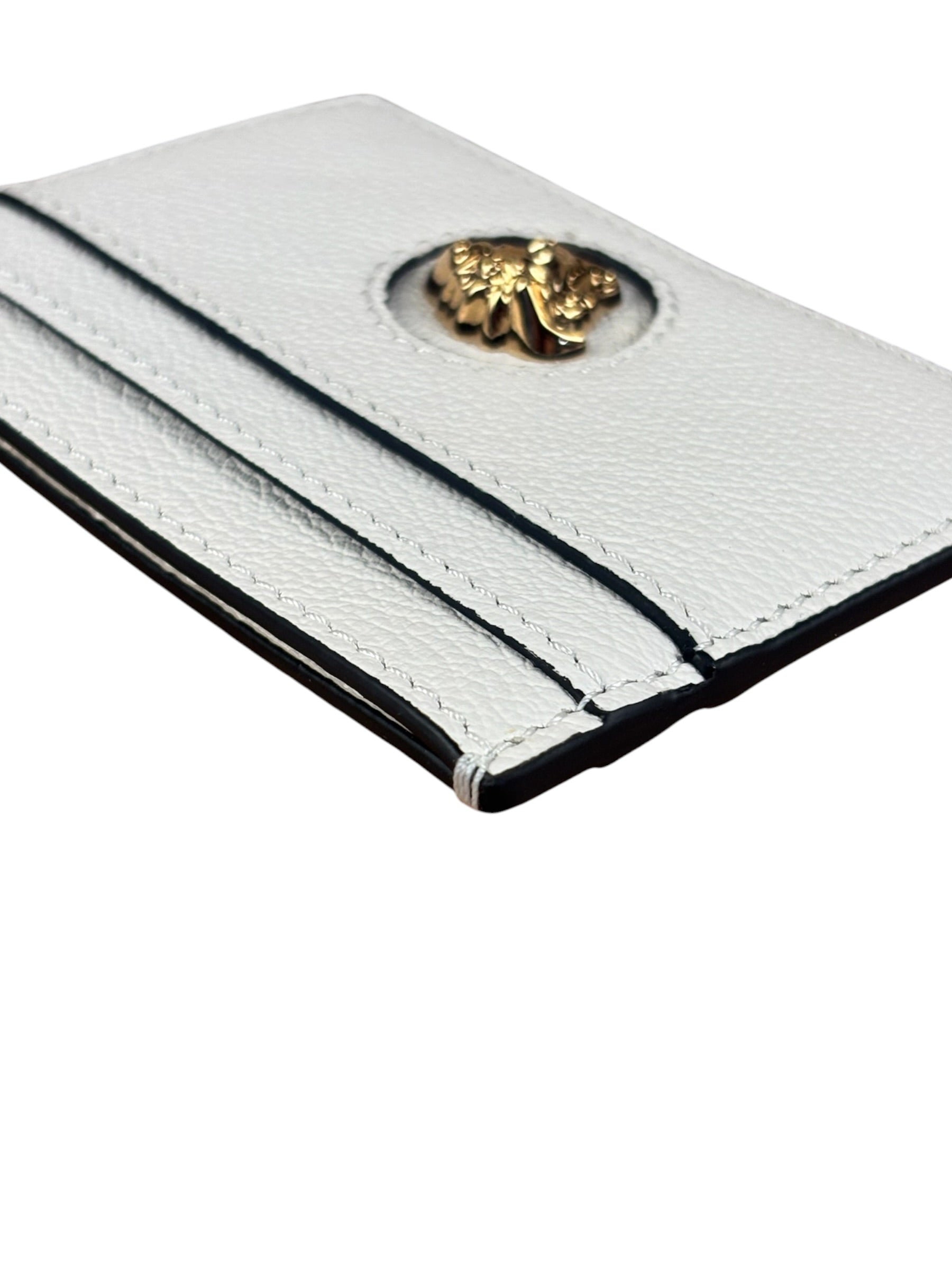 Versace White Leather Medusa Card Holder