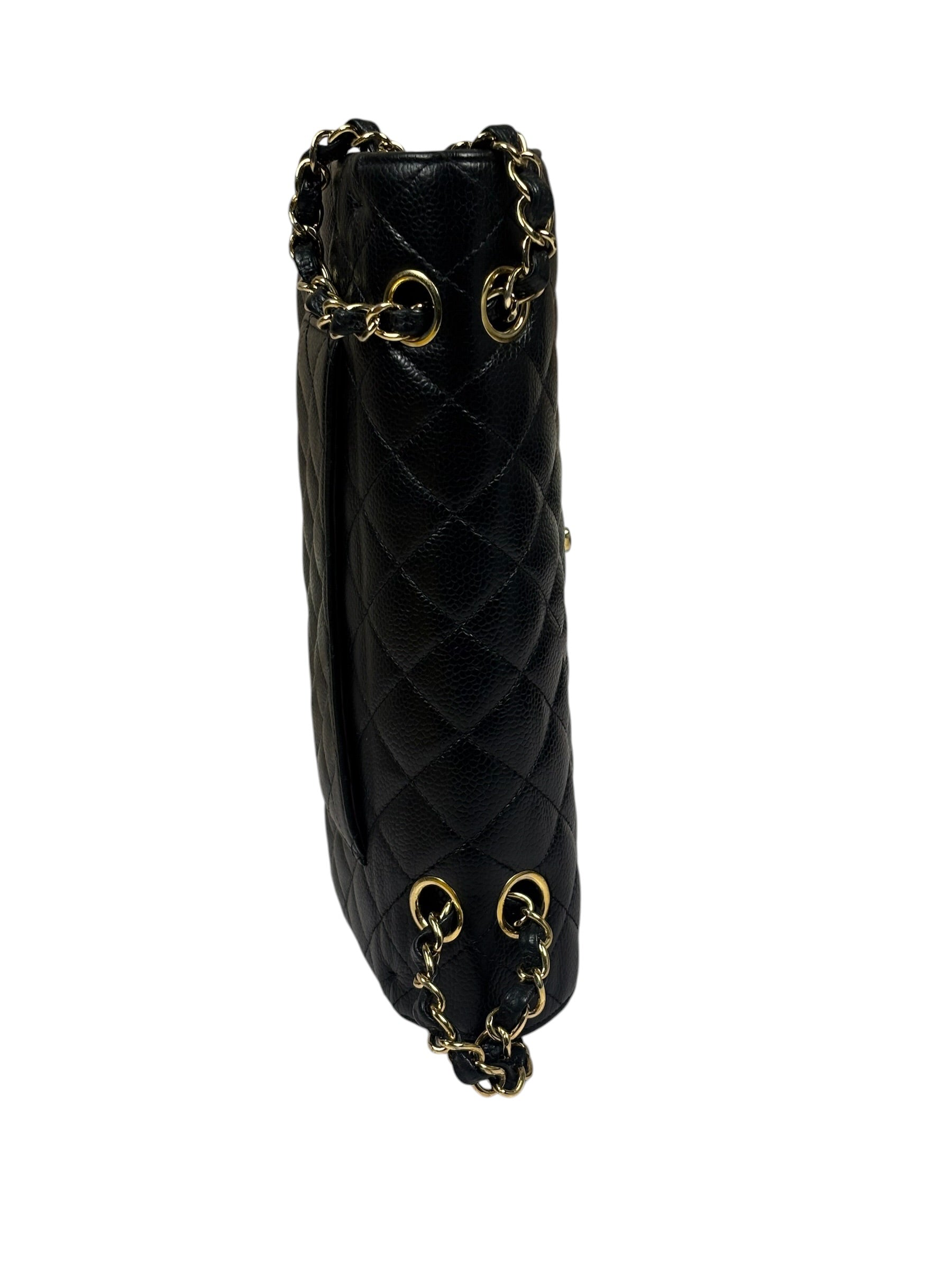 Chanel Black Quilted Caviar Double Flap Bag 2012