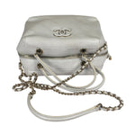 Chanel White Quilted Leather Vanity Small Bowling Two-Way Bag 2019