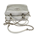 Chanel White Quilted Leather Vanity Small Bowling Two-Way Bag 2019