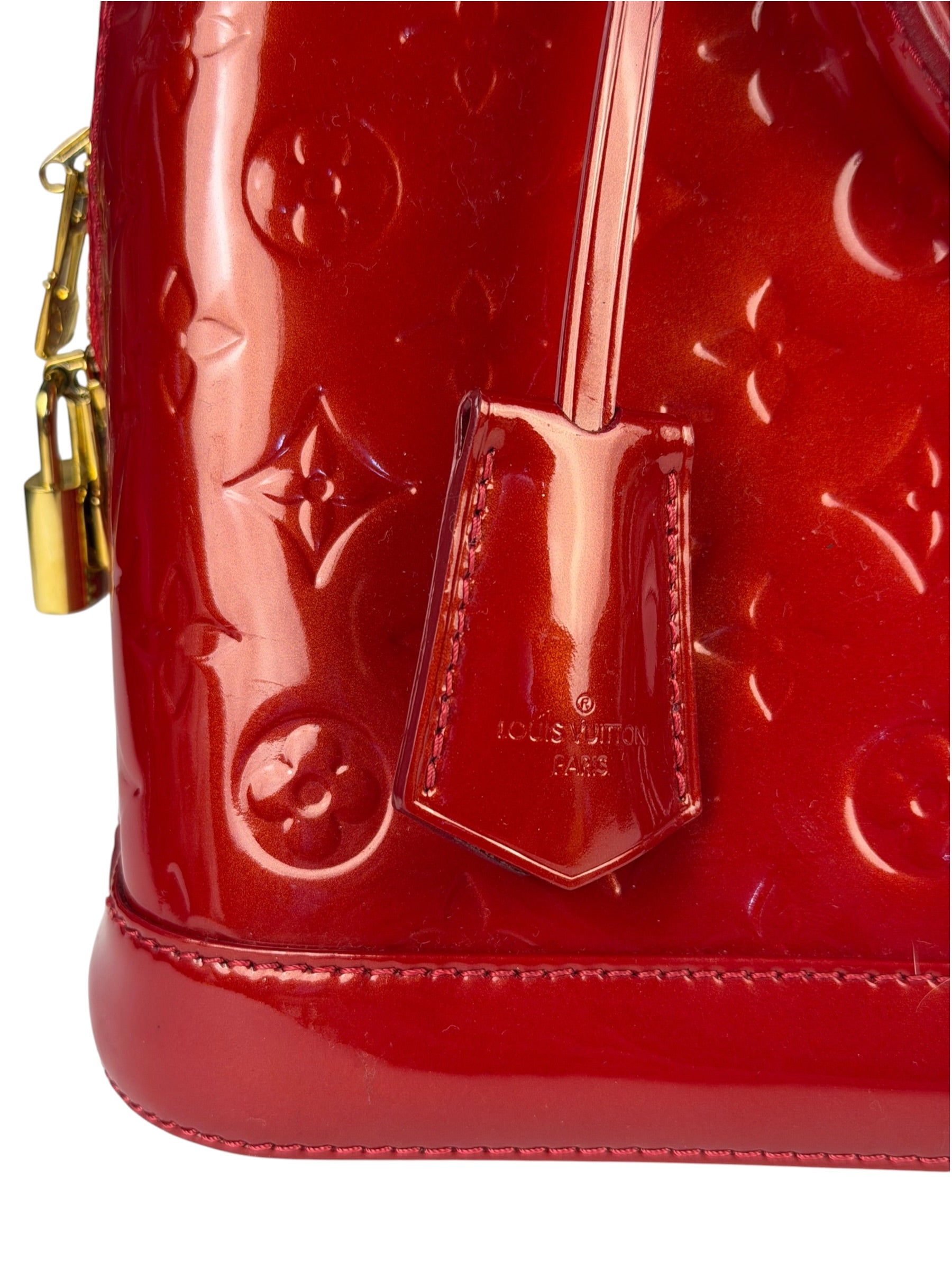Louis Vuitton Red Vernis Alma MM Handbag