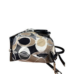 Coach Vintage Trim Leather Hand Drawn Scarf Print Satchel Two-Way Bag