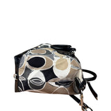 Coach Vintage Trim Leather Hand Drawn Scarf Print Satchel Two-Way Bag
