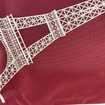 Longchamp Red Leather Trim Le Pliage Paris Eiffel Tower Tote Bag